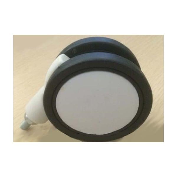3" Black-White Twin Wheels Caster - M8 Threaded Stem - fast shipping 🇺🇸