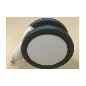 3" Black-White Twin Wheels Caster - M8 Threaded Stem - fast shipping 🇺🇸