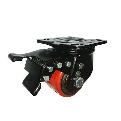 3" Low Profile Caster Wheel 1102 Lbs - Design Upper Locking Brake : Steel Top Plate - fast shipping 🇺🇸