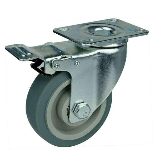 3" Caster Wheel - Brake - TPR - Top Plate - fast shipping 🇺🇸