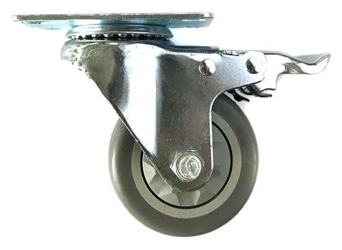 3" Caster Wheel - Brake - TPR - Top Plate - fast shipping 🇺🇸