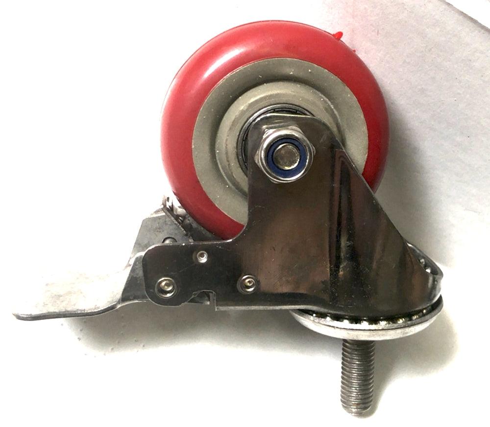 3" Stainless Steel Caster PU Wheel - Stem & Brakes - fast shipping 🇺🇸