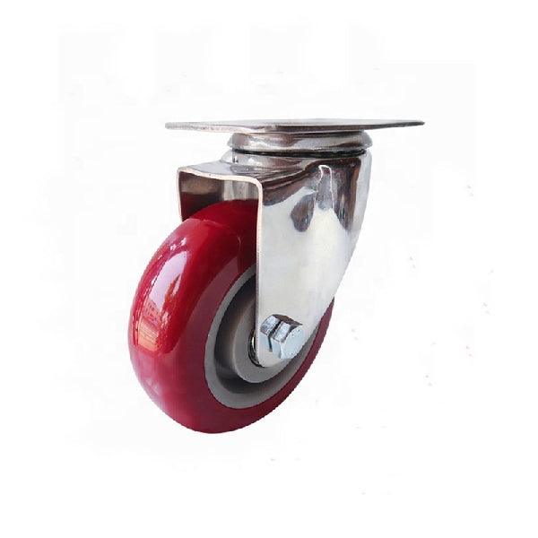 3" Stainless Steel Caster PU Wheel - Top Plate - fast shipping 🇺🇸