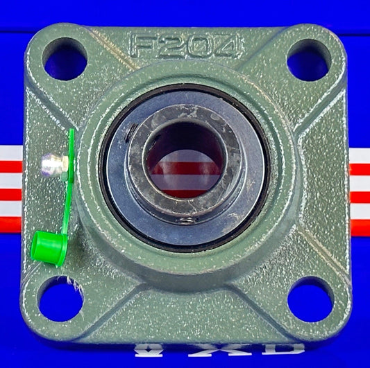 3/4" Bearing UCF204-12 Black Oxide Plated Insert + Square Flanged Cast Housing Mounted Bearing - fast shipping 🇺🇸