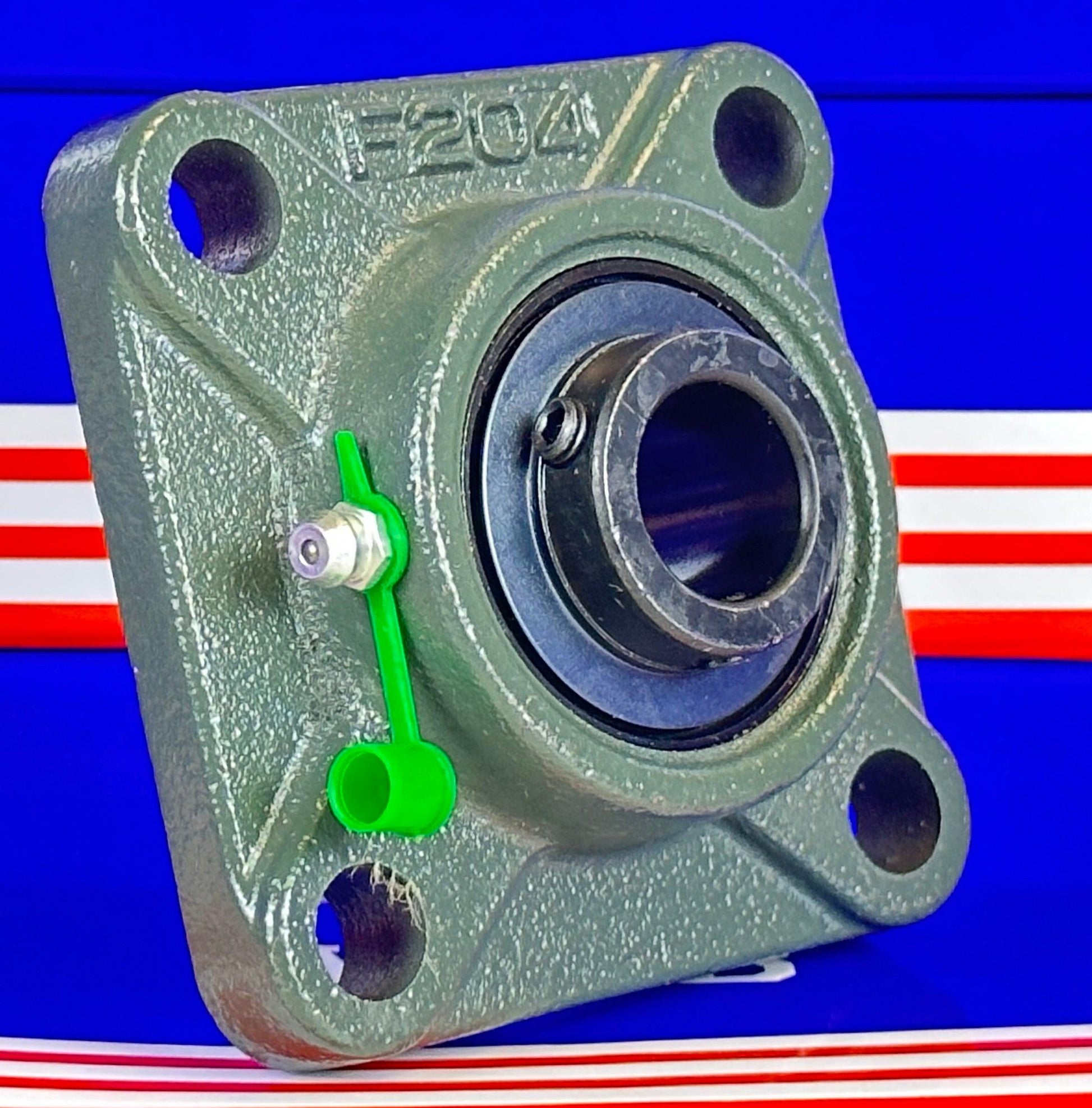 3/4" Bearing UCF204-12 Black Oxide Plated Insert + Square Flanged Cast Housing Mounted Bearing - fast shipping 🇺🇸