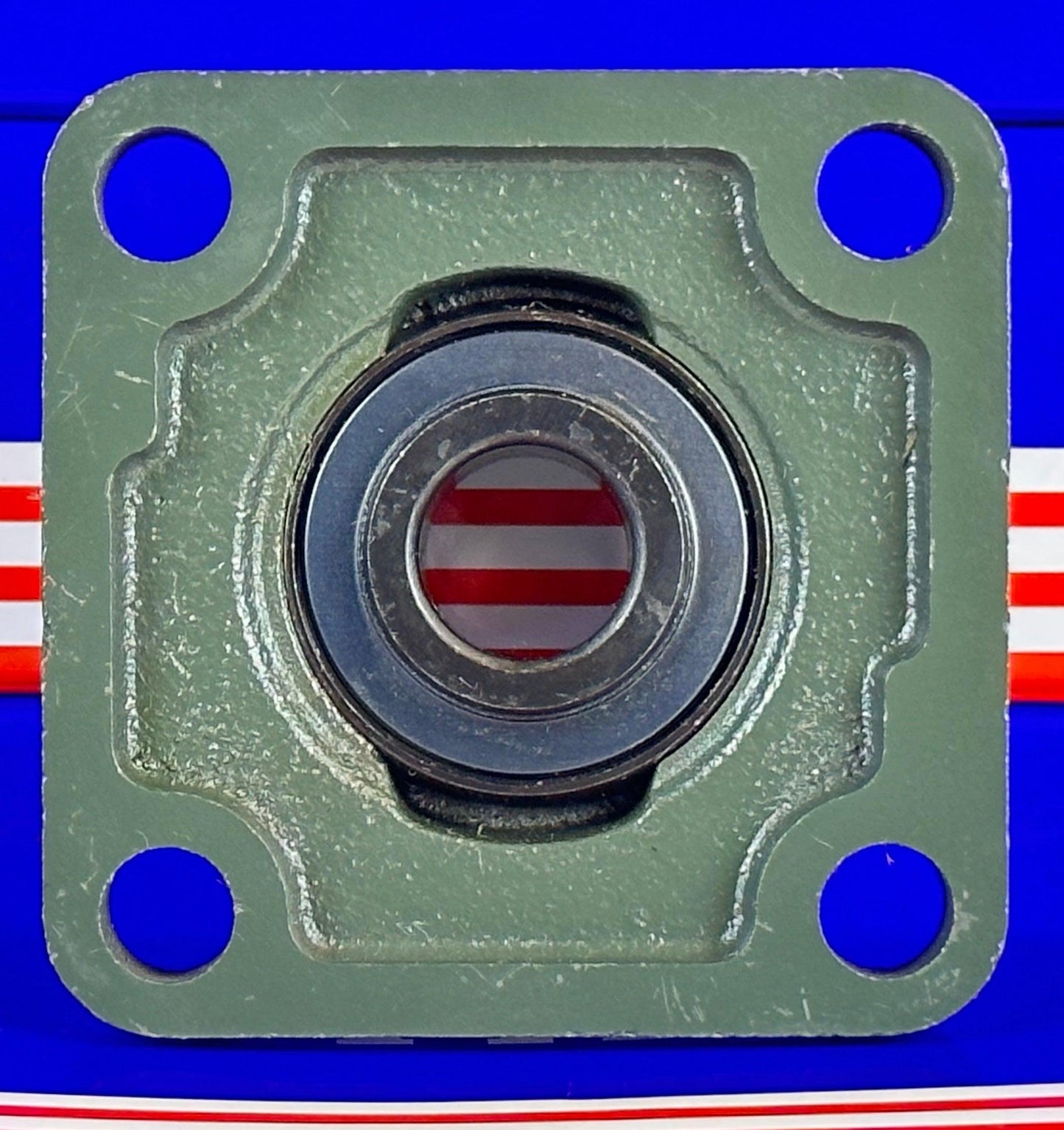 3/4" Bearing UCF204-12 Black Oxide Plated Insert + Square Flanged Cast Housing Mounted Bearing - fast shipping 🇺🇸