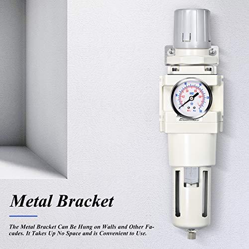 3/4 Inch NPT Manual Drainage Air Filter Pressure Regulator Combo Piggyback, Air Tool Compressor Filter - Gauge AW4000-06 - fast shipping 🇺🇸