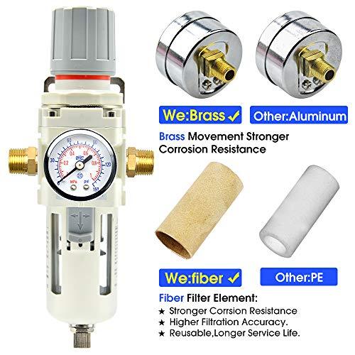 3/8" NPT Air Filter Pressure Regulator Combo Piggyback, Air Tool Compressor Filter - Gauge AW3000-03 - fast shipping 🇺🇸