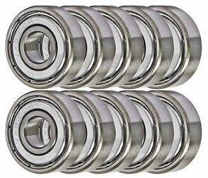 10-Pack 38KDD Ball Bearings 8x22x7mm - Chrome Steel - Greased - fast shipping 🇺🇸