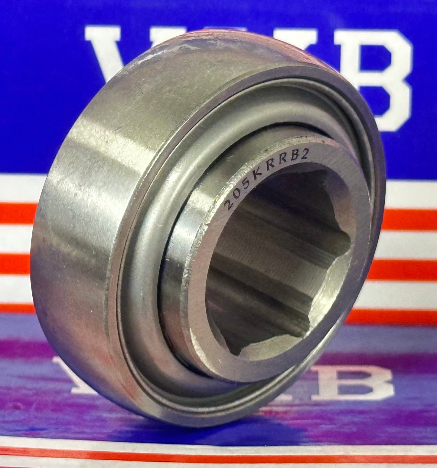205KRRB2 Agricultural Machinery bearing - Two Single lip Seals & Hex bore & Spherical OD - fast shipping 🇺🇸