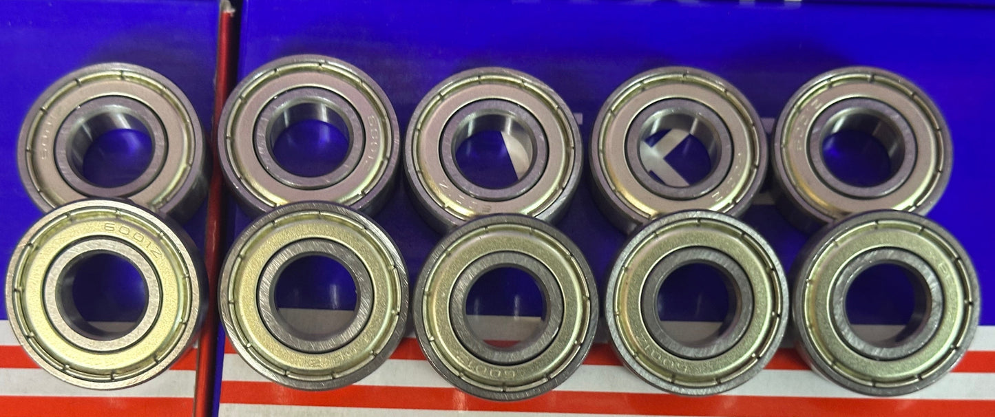 10-Pack 6001ZZ 12x28x8mm Shielded on Both Sides Ball Bearing - fast shipping 🇺🇸