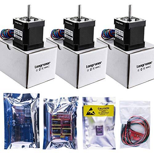 3D Printer CNC Controller Ardiuno CNC kit - for Arduino IDE, GRBL CNC Shield Board+RAMPS 1.4 Mechanical Switch Endstop DRV8825 A4988 Stepper Motor Driver Nema17 Stepper Motor LKB02,Black - fast shipping 🇺🇸