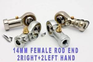 4 Female Rod End 14mm PHS14 2 Right Hand & 2 Left Hand Bearing - fast shipping 🇺🇸
