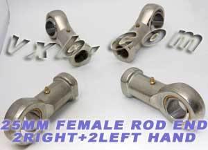 4 Female Rod End 25mm PHS25 2 Right Hand & 2 Left Hand Bearing - fast shipping 🇺🇸
