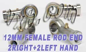 4 Female Rod End Heim Joints 12mm PHS12 2 Right Hand 2 Left Hand - VXB Ball Bearings