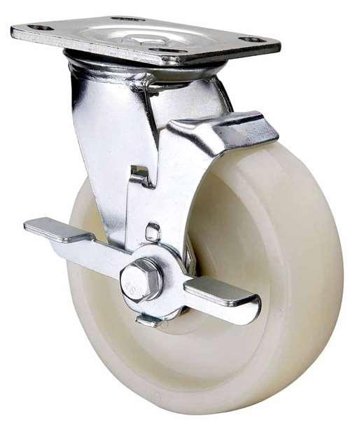4" Heavy Duty Caster Wheel 1102 Lbs Side Brake Polyamide (Nylon) Top Plate - fast shipping 🇺🇸