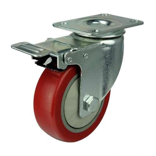4" Caster Wheel 154 Lbs - Brake - PVC - Top Plate Mount - fast shipping 🇺🇸