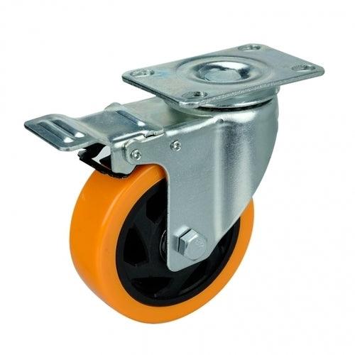 4" Caster Wheel 154 Lbs - Brake - PVC - Top Plate Mount - fast shipping 🇺🇸
