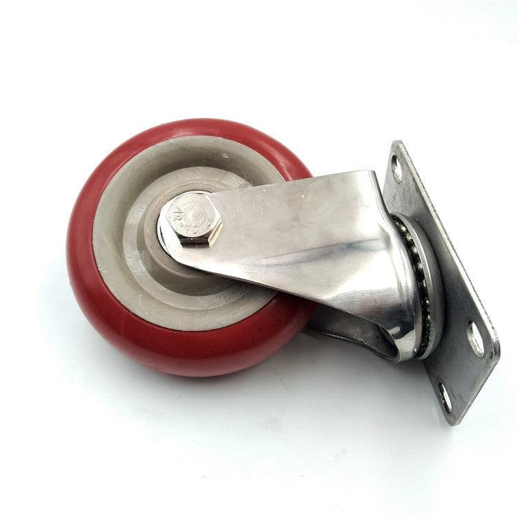 4" Stainless Steel Caster PU Wheel - Top Plate - fast shipping 🇺🇸