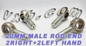 4 Male Rod End 20mm POS20 2 Right & 2 Left Hand Bearing - fast shipping 🇺🇸
