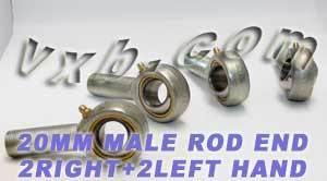 4 Male Rod End 20mm POS20 2 Right & 2 Left Hand Bearing - fast shipping 🇺🇸
