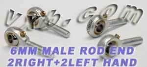 4 Male Rod End 6mm POS6 2 Right & 2 Left Hand Bearing - fast shipping 🇺🇸