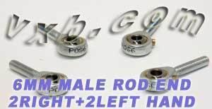 4 Male Rod End 6mm POS6 2 Right & 2 Left Hand Bearing - fast shipping 🇺🇸