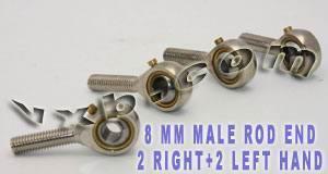 4 Male Rod Ends POS8 8mm 2 Right & 2 Left Hand Bearing - fast shipping 🇺🇸