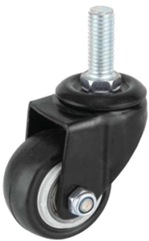 40mm Caster Wheel 44 Lbs - PVC M10 Threaded Stem - fast shipping 🇺🇸