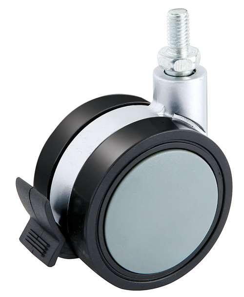 40mm Caster Wheel 55 Lbs - Brake Acrylonitrile Butadiene Styrene (Plastic) Top Plate - fast shipping 🇺🇸