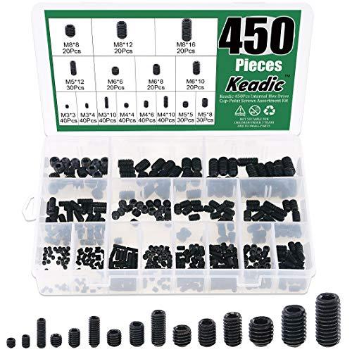450-Piece Hex Set Screw Assortment Kit - Steel – Internal Hex Drive - fast shipping 🇺🇸
