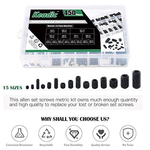 450-Piece Hex Set Screw Assortment Kit - Steel – Internal Hex Drive - fast shipping 🇺🇸