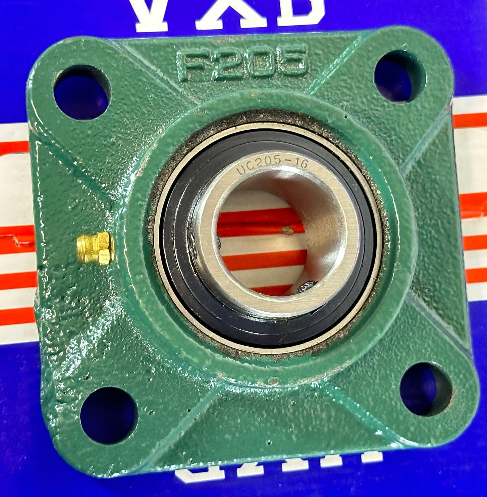 1" Bore Mounted Bearing UCF205-16 + Square Flanged Cast Housing - fast shipping 🇺🇸
