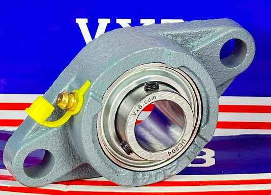 20mm Bearing UCFL204 + 2-Bolt Flanged Cast Housing Mounted Bearing - fast shipping 🇺🇸