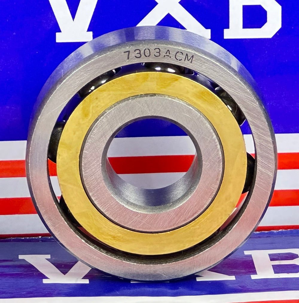 7303ACM Angular Contact bearing Bronze Cage 17x47x14mm - fast shipping 🇺🇸