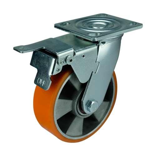5" Heavy Duty Caster Wheel 926 Lbs - Brake Aluminium - PU Top Plate - fast shipping 🇺🇸