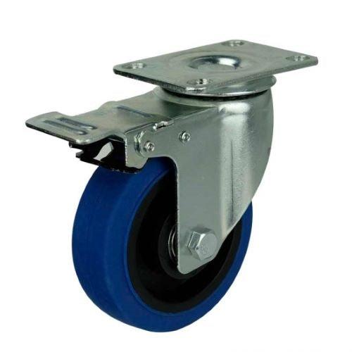 5" Caster Wheel 220 Lbs - Brake - TPR - Top Plate - fast shipping 🇺🇸