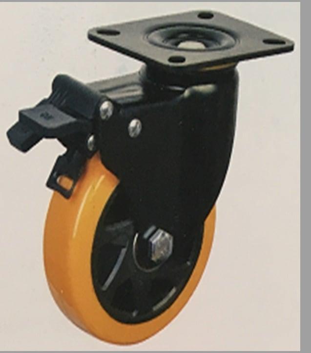 5" Caster Wheel 661 Lbs - Brake PU - Polypropylene Top Plate - fast shipping 🇺🇸