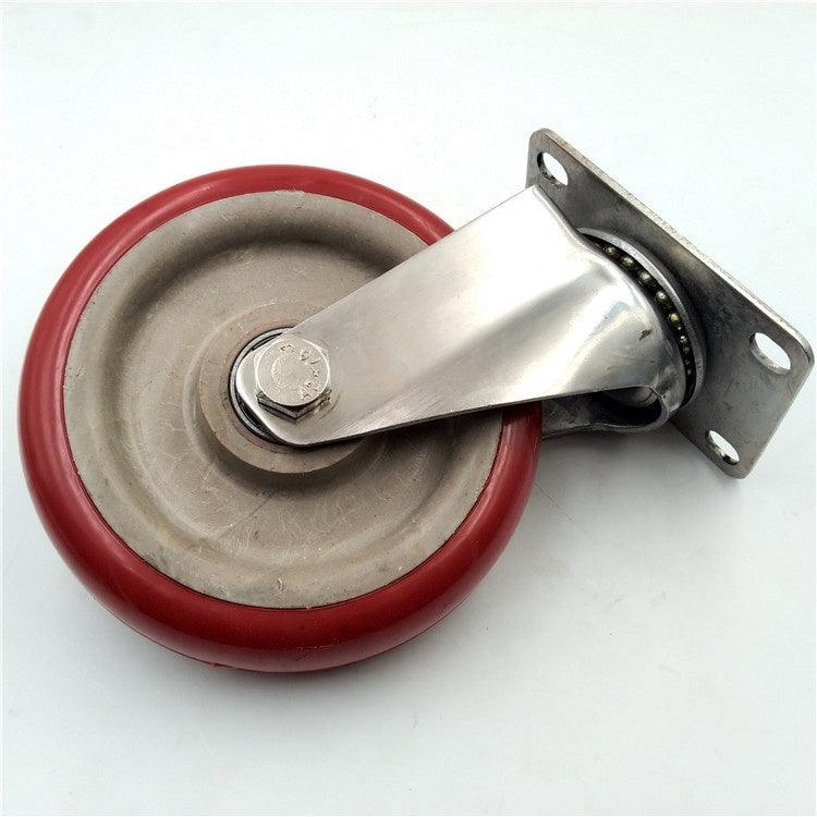 5" Stainless Steel Caster PU Wheel - Top Plate - fast shipping 🇺🇸