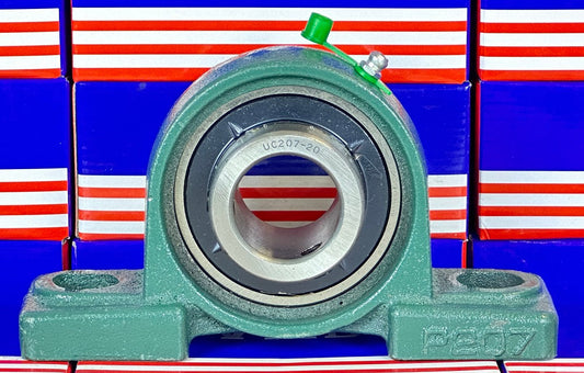 1-1/4 Bearing UCP207-20 + Pillow Block Cast Housing Mounted Bearing - fast shipping 🇺🇸