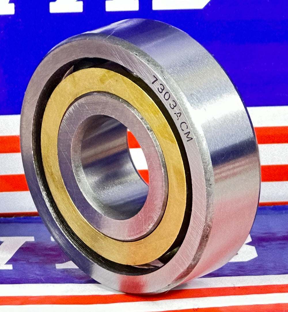 7303ACM Angular Contact bearing Bronze Cage 17x47x14mm - fast shipping 🇺🇸