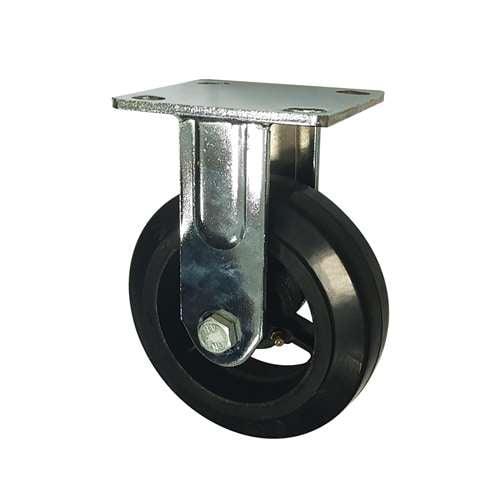 6" Heavy Duty Caster Wheel 617 Lbs Fixed Rubber Top Plate - fast shipping 🇺🇸