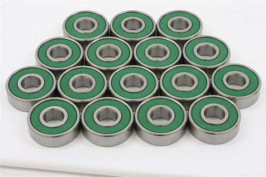 100-Pack 608-2RS Skate Ball Bearings - Green Seals - fast shipping 🇺🇸