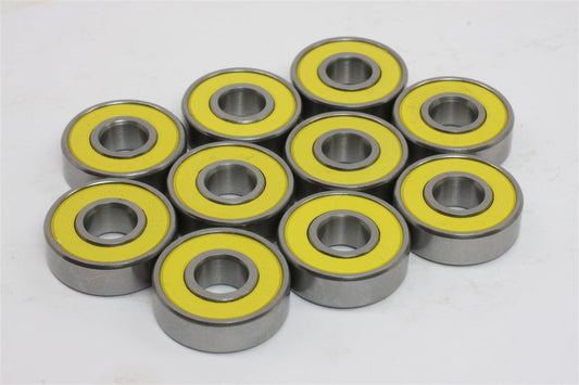 100-Pack 608-2RS Skate Ball Bearings - Yellow Seals - fast shipping 🇺🇸