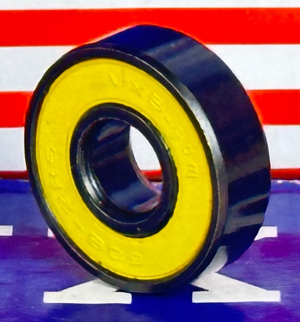 608B-2RS Sealed Black Bearing Bronze Cage Yellow Seals - fast shipping 🇺🇸