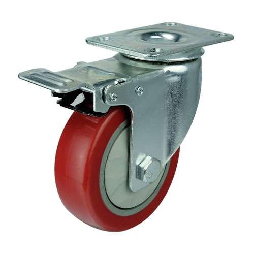 60mm Caster Wheel - Brake - PVC - Top Plate Mount - fast shipping 🇺🇸