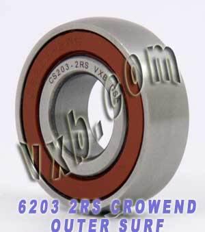 6203-2RS Crowned Outer Surface Ball Bearing 17x40x12mm - fast shipping 🇺🇸