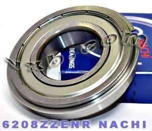 6208ZZENR Nachi Bearing Shielded C3 Snap Ring Japan 40x80x18 Bearing - fast shipping 🇺🇸