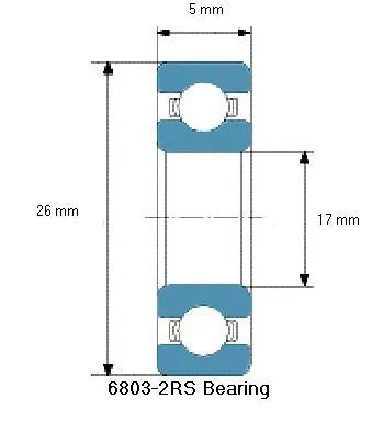 Premium 6803-2RS Bearing - Deep Groove - 17x26x5mm - fast shipping 🇺🇸