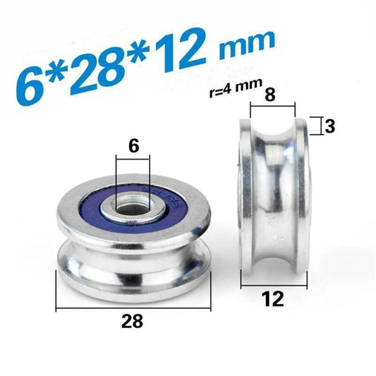 6mm Bore Sealed U-Groove Track Roller Pulley Bearing 6x28x12mm - fast shipping 🇺🇸